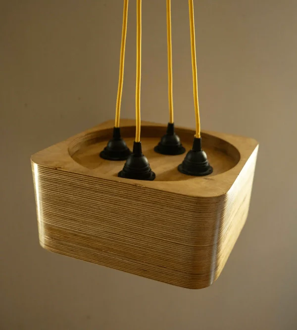 Quad Bulb Square Pendant Light